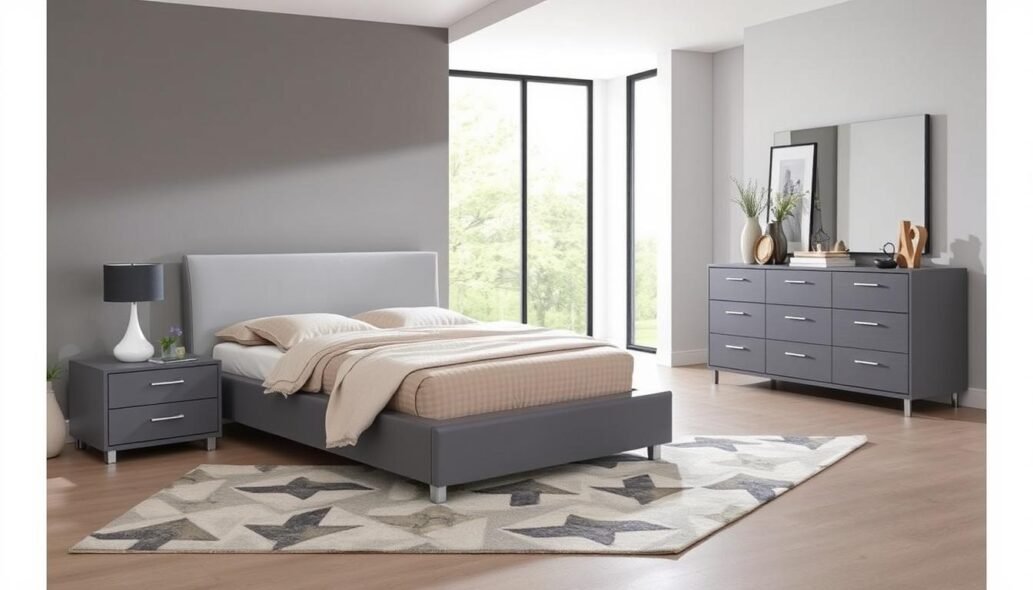 gray modern bedroom set